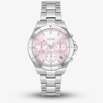 BOSS Ladies Alley Lux Crystal Pink Dial Quartz Watch 1502825