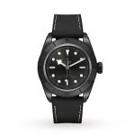 Black Bay Ceramic 41mm Ceramic Case Hybrid Leather And Rubber Strap