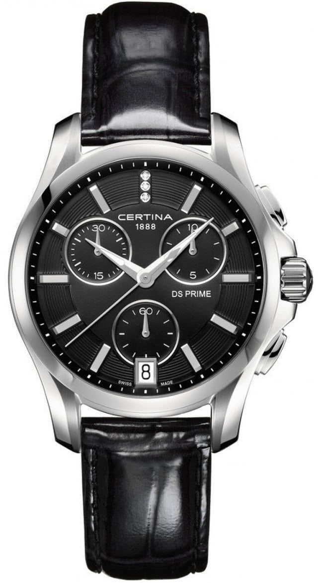Certina Watch DS Prime Lady Round Chrono Quartz - Black Certina Watch DS Prime Lady Round Chrono Quartz - Black