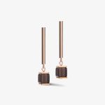 Coeur De Lion GeoCUBE Smoky Quartz Drop Earrings 5059/21-1100