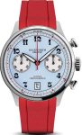 Duckworth Prestex Lostock Blue 40mm Quartz Chronograph Red Rubber Watch