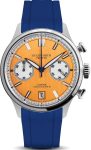 Duckworth Prestex Lostock Orange 40mm Quartz Chronograph Blue Rubber Watch