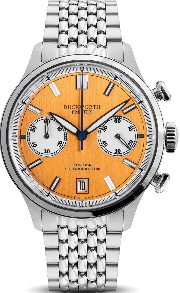 Duckworth Prestex Lostock Orange 40mm Quartz Chronograph Bracelet Watch Duckworth Prestex Lostock Orange 40mm Quartz Chronograph Bracelet Watch