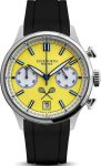 Duckworth Prestex Lostock Yellow 40mm Quartz Chronograph Black Rubber Watch