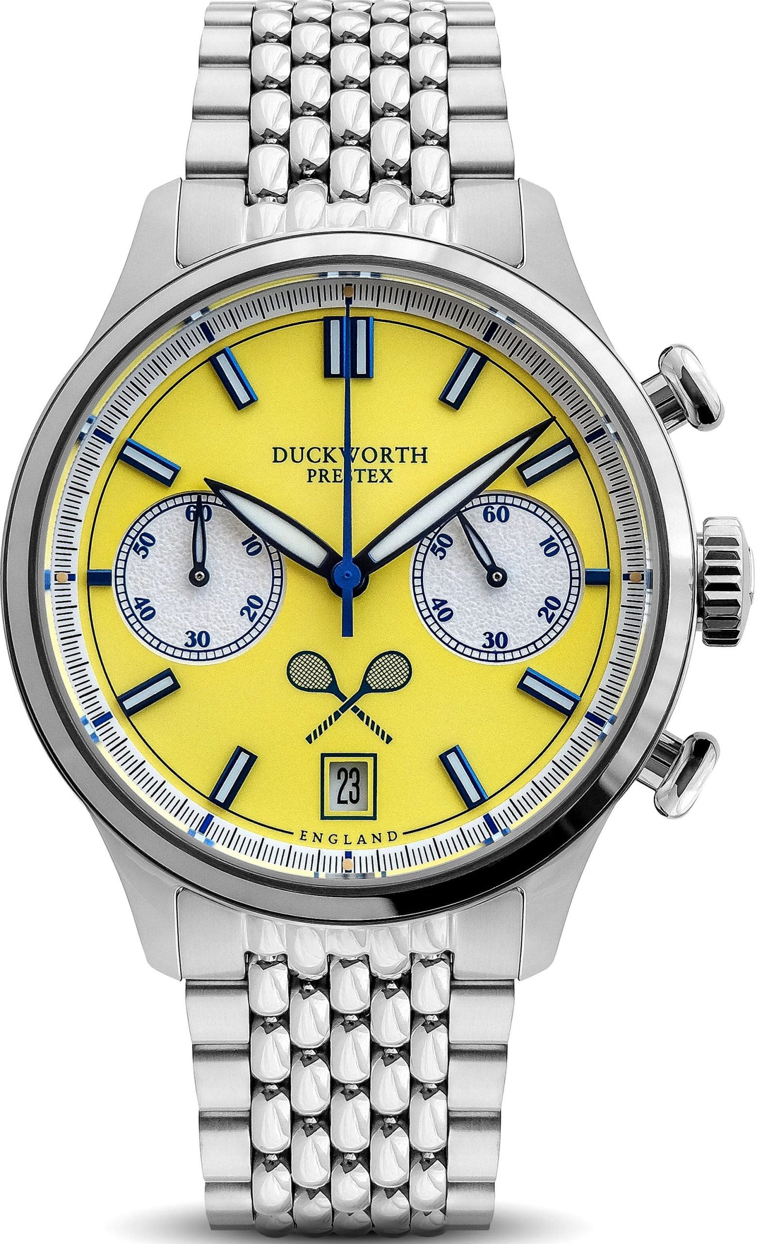 Duckworth Prestex Lostock Yellow 40mm Quartz Chronograph Bracelet Watch Duckworth Prestex Lostock Yellow 40mm Quartz Chronograph Bracelet Watch