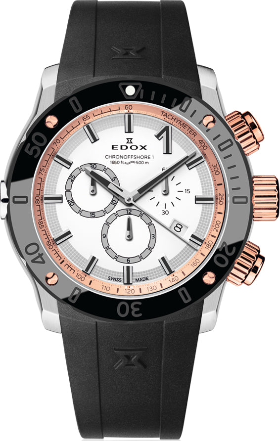 Edox Watch CO-1 Chrono Quartz - White Edox Watch CO-1 Chrono Quartz - White