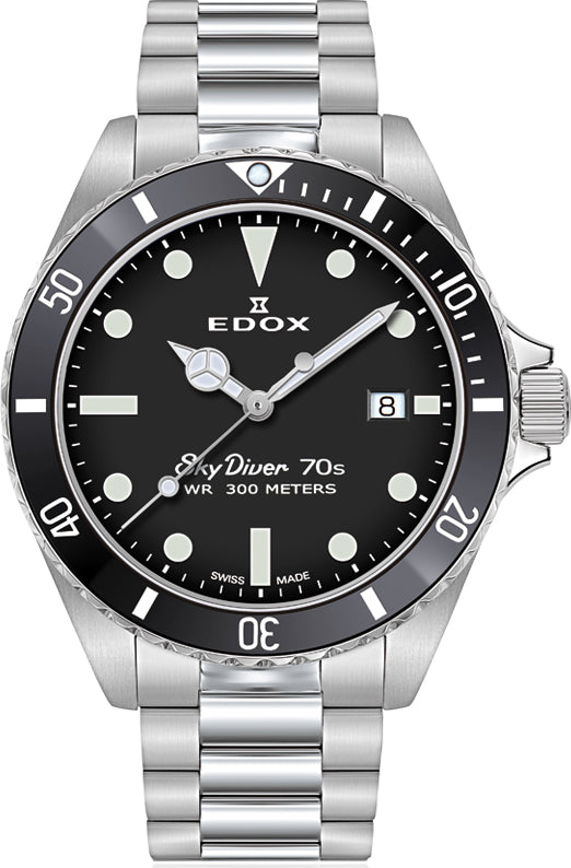 Edox Watch Skydiver 3 Hands Quartz - Black Edox Watch Skydiver 3 Hands Quartz - Black