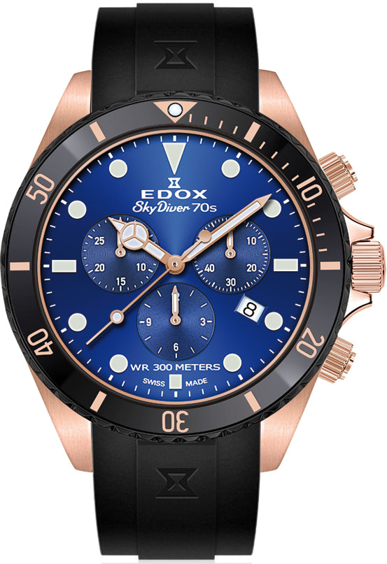 Edox Watch Skydiver Chrono Quartz - Blue Edox Watch Skydiver Chrono Quartz - Blue