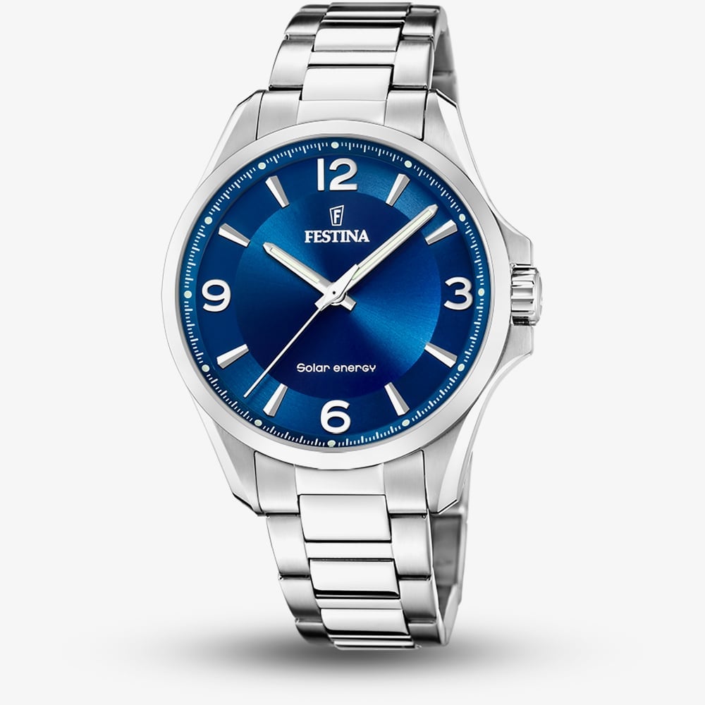 Festina Mens Solar Energy Blue Dial Watch F20656/2 Festina Mens Solar Energy Blue Dial Watch F20656/2