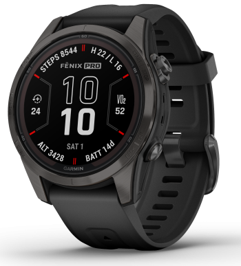 Garmin Fenix 7S Pro Sapphire Solar Carbon Grey Titanium Watch