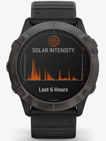 Garmin Unisex Fenix 6X Pro Solar Edition Black Rubber Strap Watch 010-02157-21