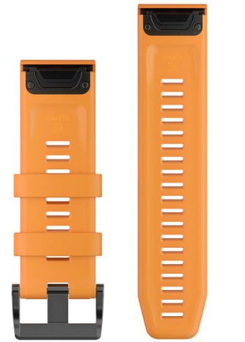 Garmin Watch Band QuickFit 26 Amp Solar Flare Orange Silicone D - Silver