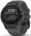 Garmin Watch Fenix 6 Pro Solar Black With Slate Grey Band D - Black