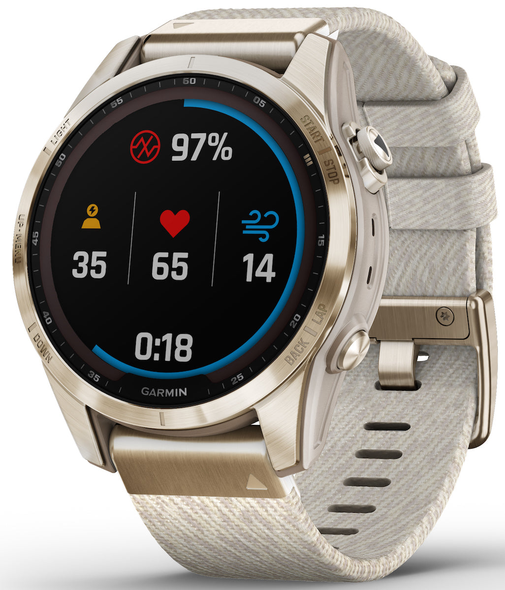 Garmin Watch Fenix 7S Sapphire Solar Cream Gold Titanium Garmin Watch Fenix 7S Sapphire Solar Cream Gold Titanium