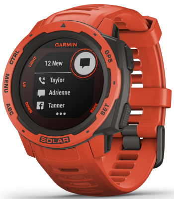 Garmin Watch Instinct Solar Flame Red D - Black