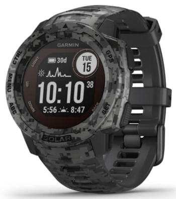 Garmin Watch Instinct Solar Graphite Camo Edition - Black