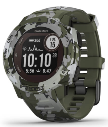 Garmin Watch Instinct Solar Lichen Camo Edition - Black