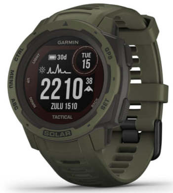 Garmin Watch Instinct Solar Tactical Moss Edition - Black