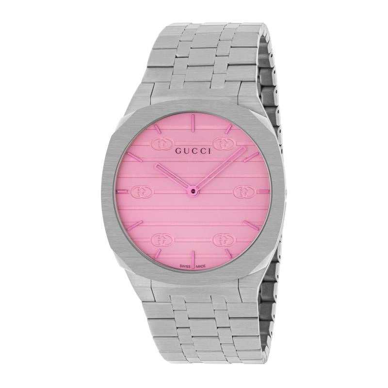 Gucci YA163410 25H Quartz Pink Dial Ladies Watch Gucci YA163410 25H Quartz Pink Dial Ladies Watch