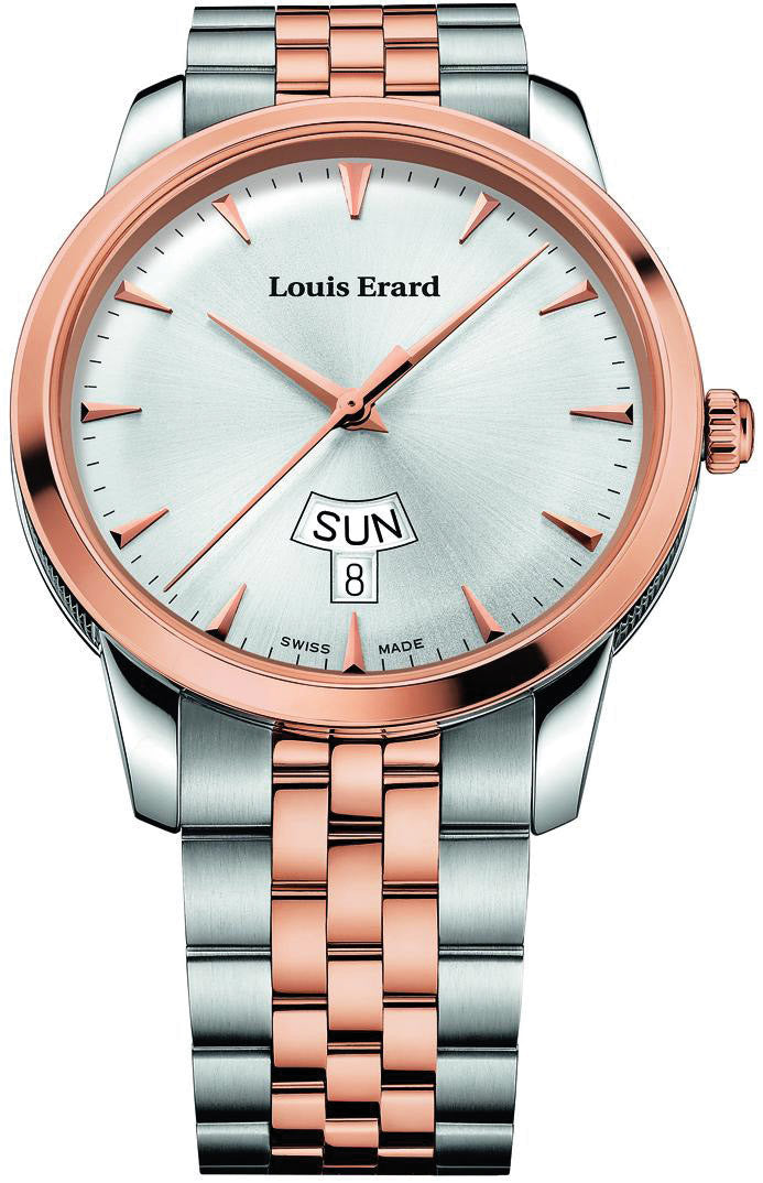 Louis Erard Watch Heritage Quartz Day Date - Silver Louis Erard Watch Heritage Quartz Day Date - Silver
