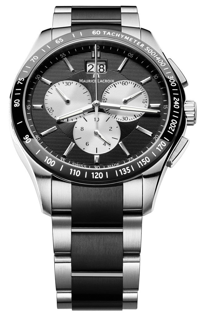Maurice Lacroix Watch Miros Round Quartz Chrono - Black Maurice Lacroix Watch Miros Round Quartz Chrono - Black
