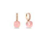 Nudo 18ct Rose & White Gold Rose Quartz & 0.50ct Brown Diamond Earrings