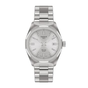 PRC 100 Solar Quartz 34mm Silver Ladies Watch