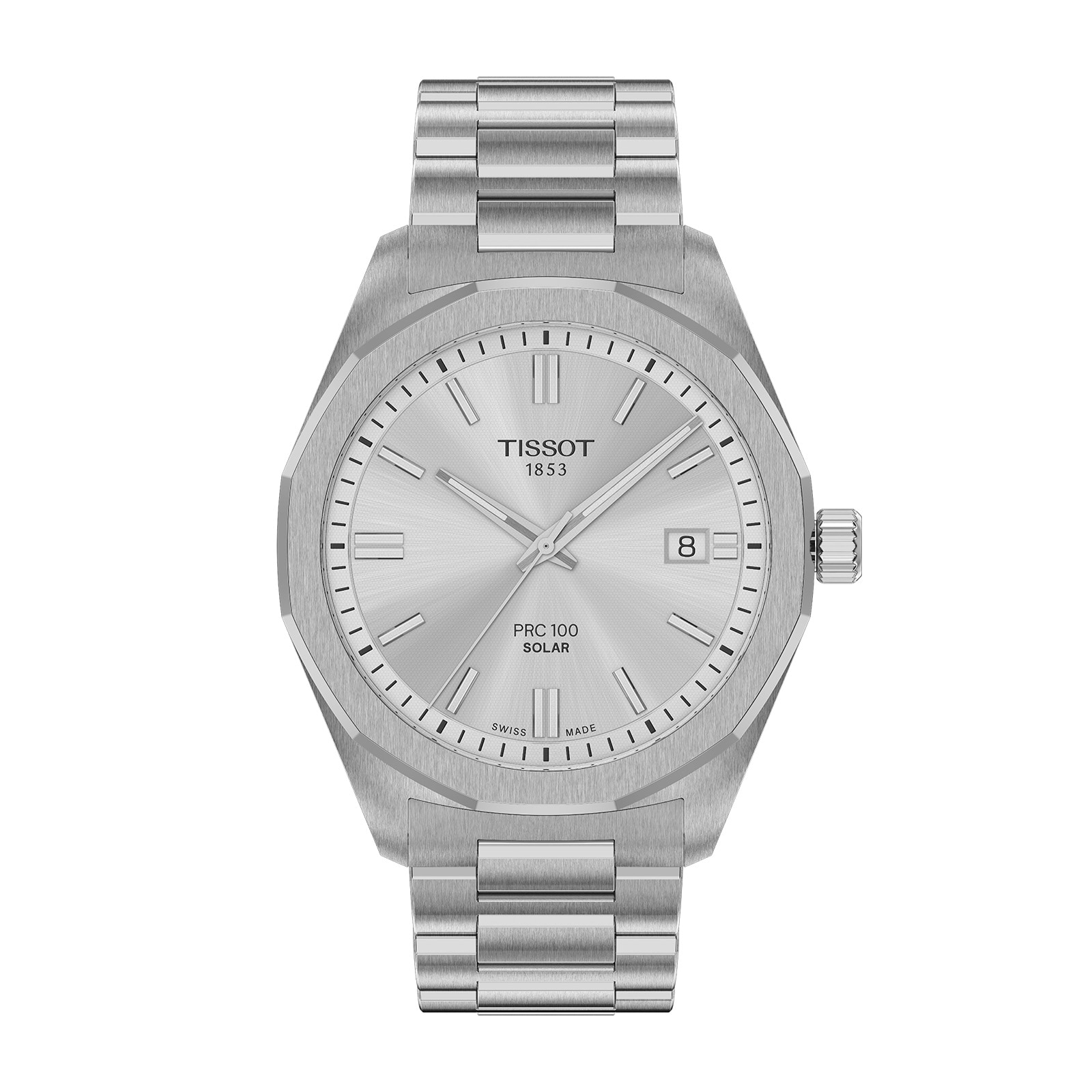 PRC 100 Solar Quartz 39mm Mens Watch Silver PRC 100 Solar Quartz 39mm Mens Watch Silver