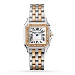 Panthère De Cartier Watch Medium Model, Quartz Movement, Rose Gold, Steel, Diamonds