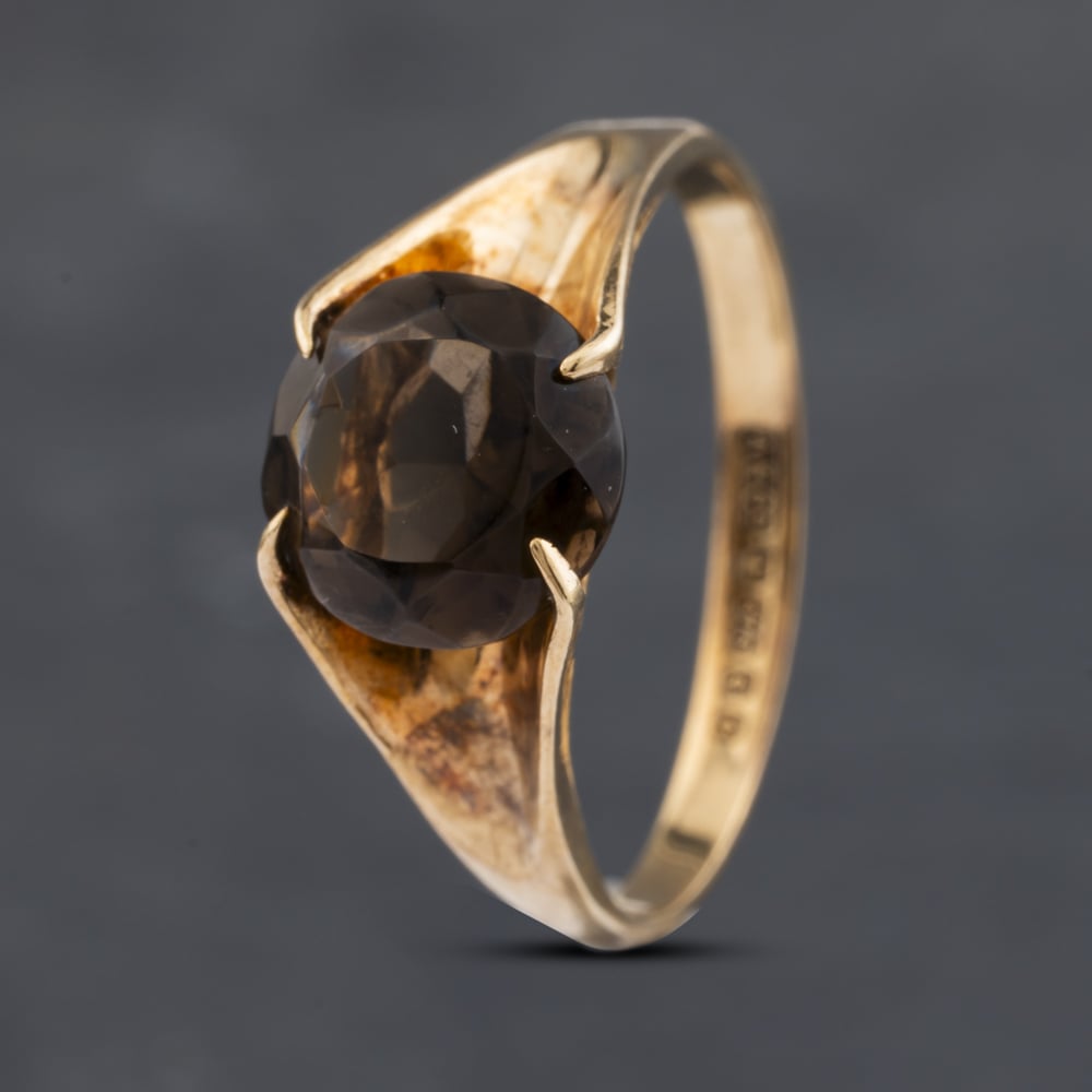 Pre-Owned 9ct Yellow Gold Smokey Quartz Dress Ring 41102975 Pre-Owned 9ct Yellow Gold Smokey Quartz Dress Ring 41102975