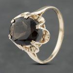 Pre-Owned 9ct Yellow Gold Smokey Quartz Oval Dress Ring 41102817
