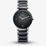 Rado Ladies Centrix Diamonds Jubile Quartz Black and Silver Ceramic Bracelet Watch R30935712 S