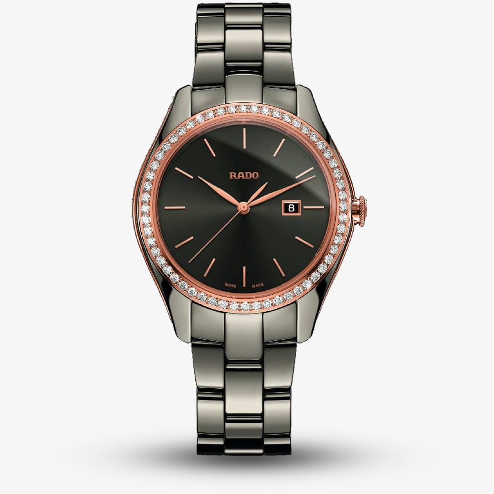 Rado Ladies HyperChrome Diamonds Quartz Grey Ceramic Bracelet Watch R32125102 Rado Ladies HyperChrome Diamonds Quartz Grey Ceramic Bracelet Watch R32125102
