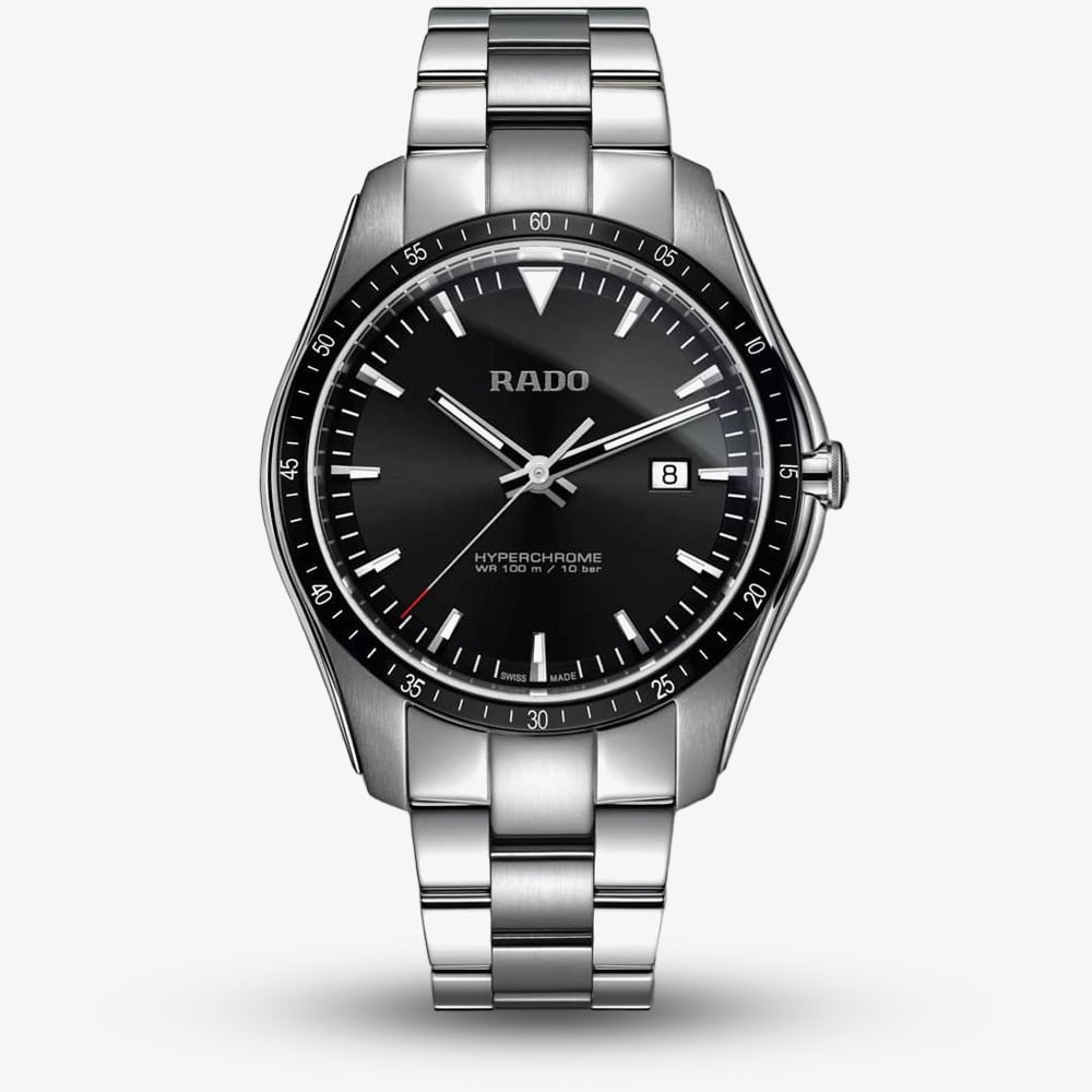 Rado Mens HyperChrome Quartz Black Dial Bracelet Watch R32502153 Rado Mens HyperChrome Quartz Black Dial Bracelet Watch R32502153