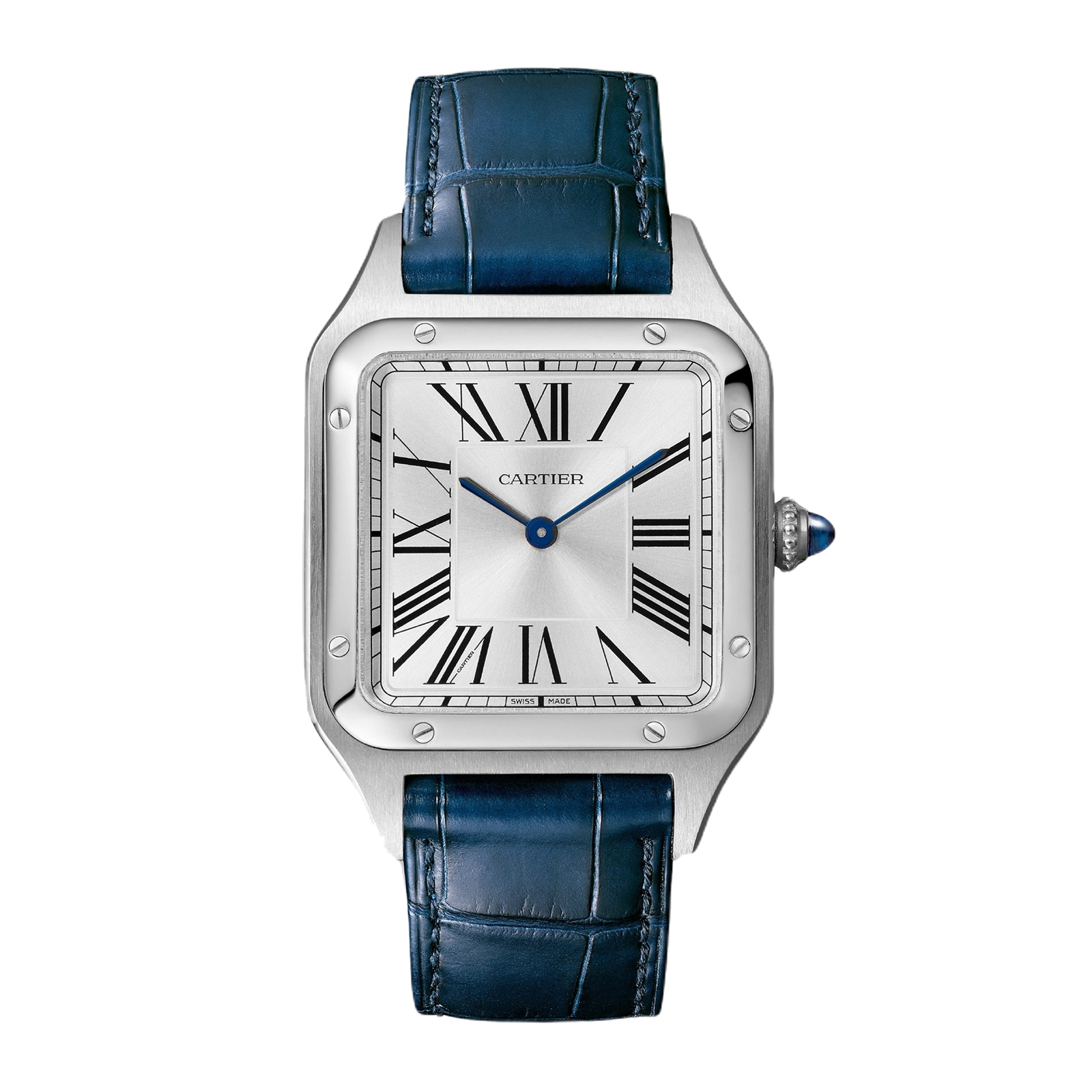 Santos-Dumont Watch Large Model, Quartz Movement, Steel, Leather Santos-Dumont Watch Large Model, Quartz Movement, Steel, Leather