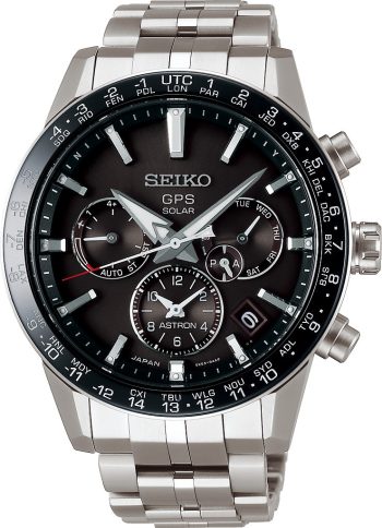 Seiko Astron Watch Caliber 5X Solar GPS Mens - Black