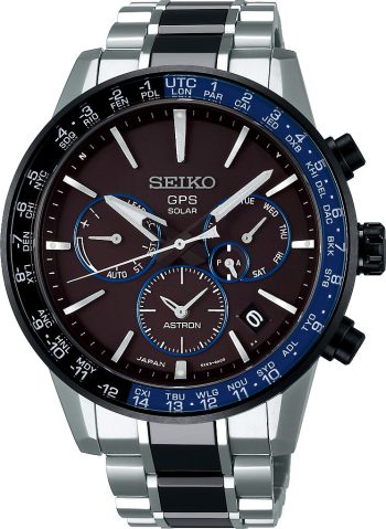 Seiko Astron Watch Caliber 5X Solar GPS Mens D - Black