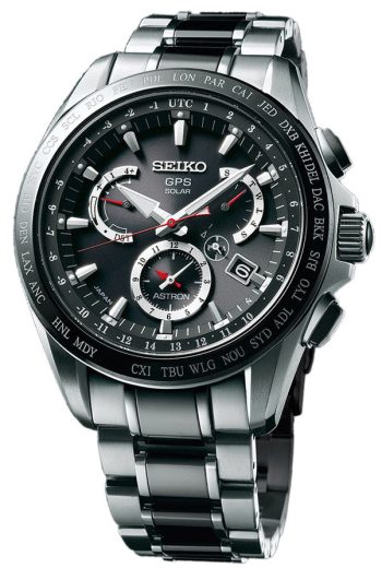 Seiko Astron Watch GPS Solar Dual Time Titanium - Black