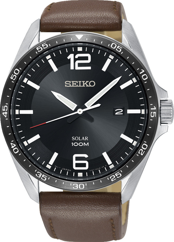 Seiko Watch Solar Chronographs - Black Seiko Watch Solar Chronographs - Black