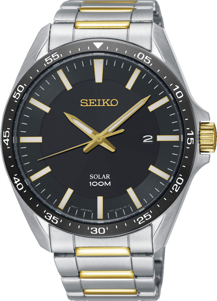 Seiko Watch Solar Chronographs - Black Seiko Watch Solar Chronographs - Black