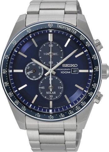 Seiko Watch Solar Chronographs - Blue