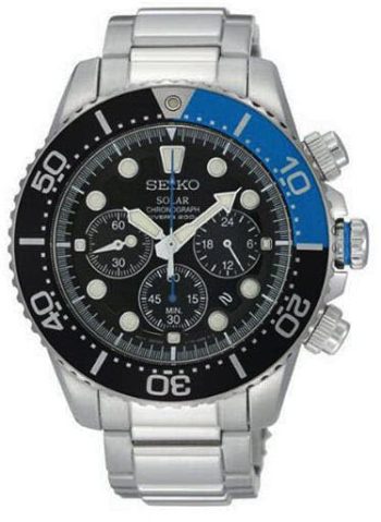 Seiko Watch Solar Divers - Black