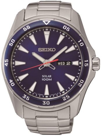 Seiko Watch Solar Mens - Blue