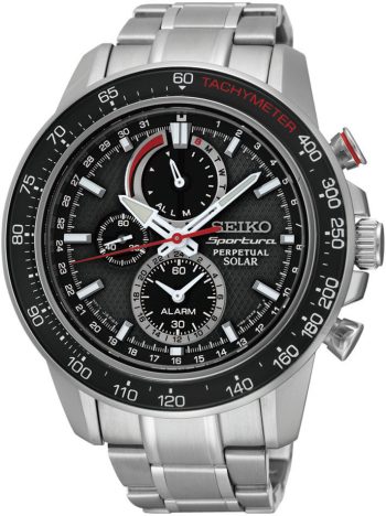 Seiko Watch Sportura Perpetual Solar D - Black