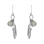 Sterling Silver Emma Stothard Silver Darling Green Quartz Float Charm Hook Earrings