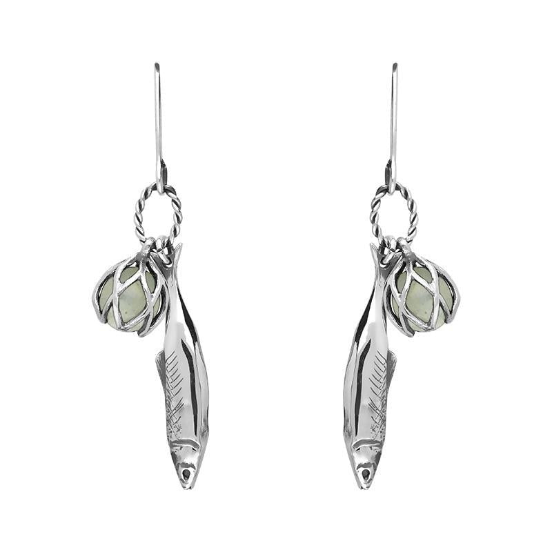 Sterling Silver Emma Stothard Silver Darling Green Quartz Float Charm Hook Earrings Sterling Silver Emma Stothard Silver Darling Green Quartz Float Charm Hook Earrings