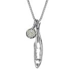 Sterling Silver Emma Stothard Silver Darling Green Quartz Float Medium Charm Necklace