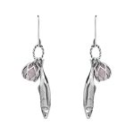 Sterling Silver Emma Stothard Silver Darling Rose Quartz Float Charm Hook Earrings
