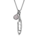 Sterling Silver Emma Stothard Silver Darling Rose Quartz Float Medium Charm Necklace