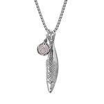 Sterling Silver Emma Stothard Silver Darling Rose Quartz Float Small Charm Necklace